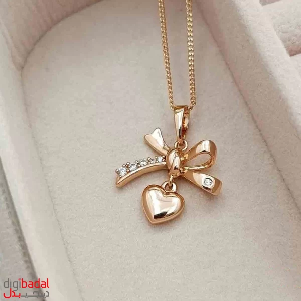 گردنبند ژوپینگ طرح طلا مدل قلب پاپیونی