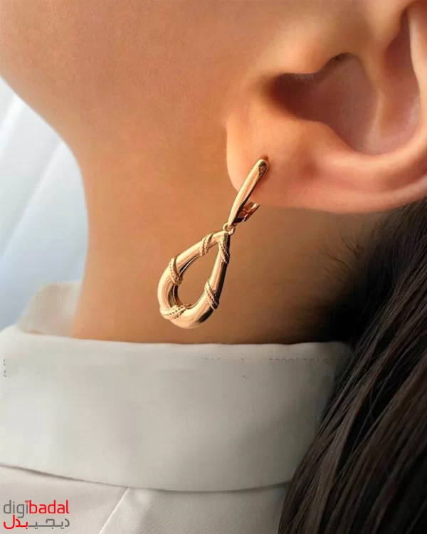 گوشواره ژوپینگ طرح طلا مدل آویز اشکی