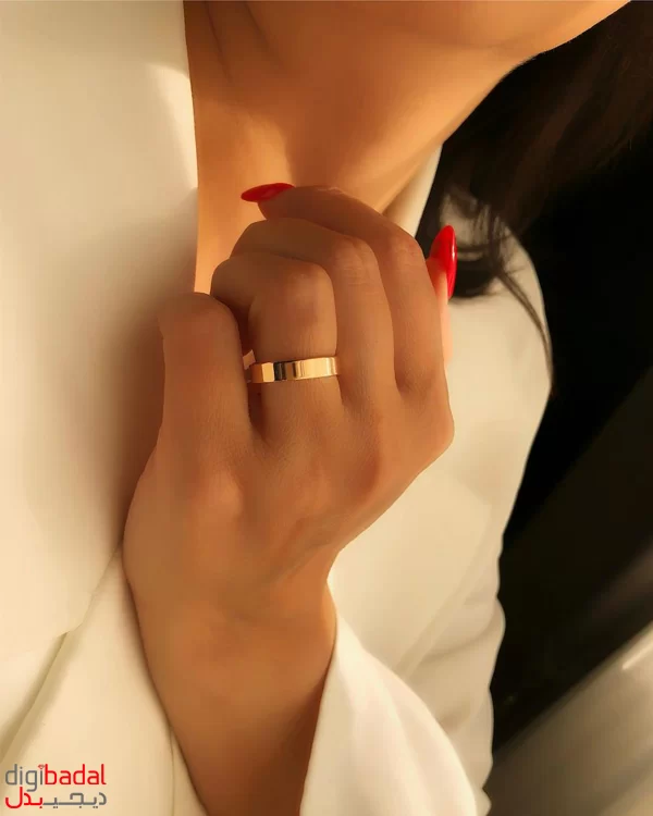انگشتر حلقه ژوپینگ مدل رینگ آینه ای متوسط
